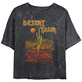 Juniors' Desert Tour Sun Poster Cropped Graphic Tee