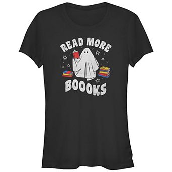 Juniors' Ghost Read More Books Fitted Graphic Tee