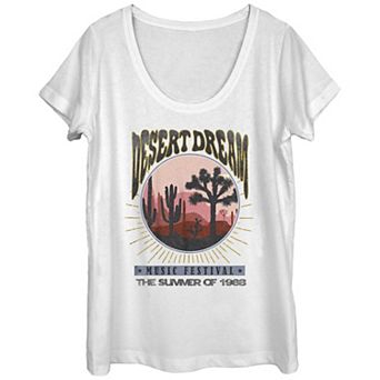 Juniors' Desert Dream Music Festival Poster Scoop Neck Graphic Tee