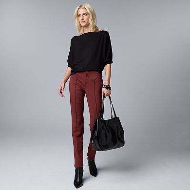 Women's Simply Vera Vera Wang Mid-Rise Pintuck Ponte Skinny Pants