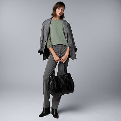 Women's Simply Vera Vera Wang High Rise Slim Straight Leg Trouser Pants