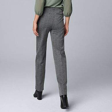 Women's Simply Vera Vera Wang High Rise Slim Straight Leg Trouser Pants