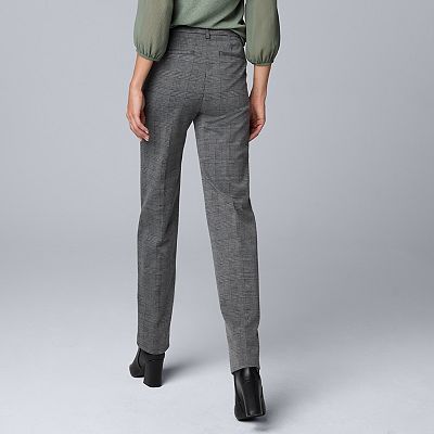 Women's Simply Vera Vera Wang High Rise Slim Straight Leg Trouser Pants
