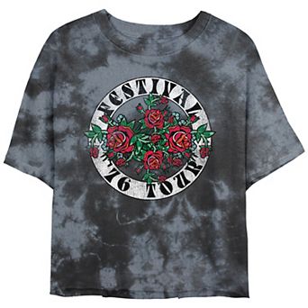 Juniors' Rose Festival Tour 76 Poster Cropped Graphic Tee