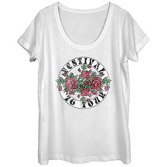 Juniors' Rose Festival Tour 76 Poster Scoop Neck Graphic Tee