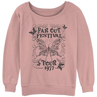 Juniors' Far Out Festival Tour 1977 Poster Slouchy Terry Graphic Pullover