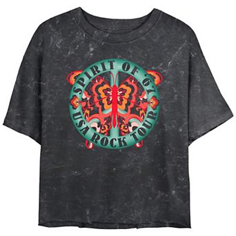Juniors' Spirit Of 67 USA Rock Tour Cropped Graphic Tee