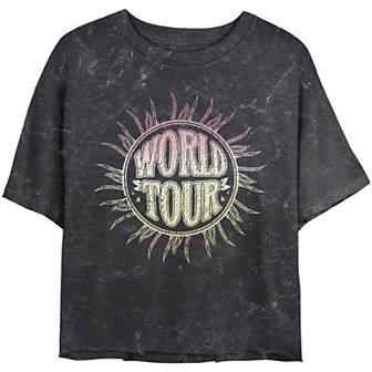Juniors' World Tour Sun Cropped Graphic Tee