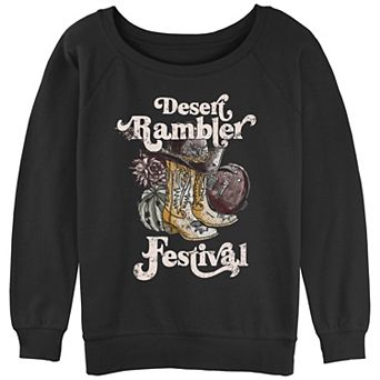 Juniors' Desert Rambler Festival Boots Slouchy Terry Graphic Pullover
