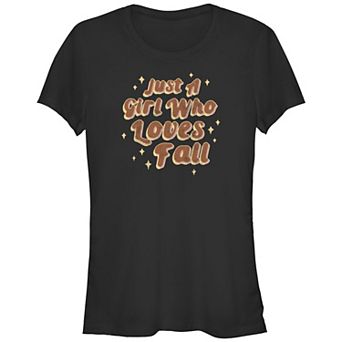 Juniors' Just A Girl Who Loves Fall Graphic Tee