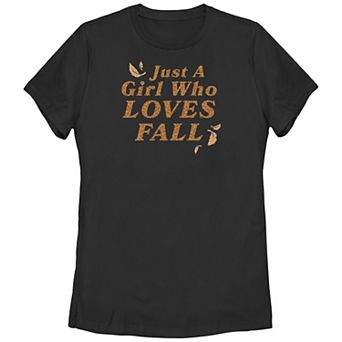 Juniors' Just A Girl Who Loves Fall Cheetah Print Graphic Tee