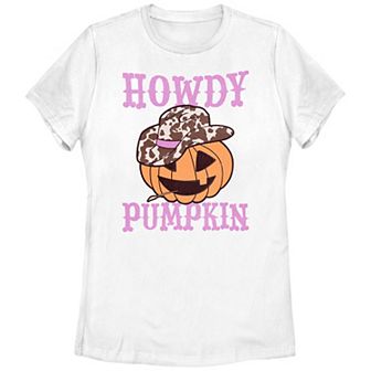 Juniors' Howdy Pumpkin Graphic Tee