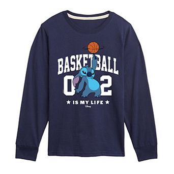 Disney's Lilo & Stitch Boys 8-20 Basketball Is My Life Long Sleeve Graphic Tee