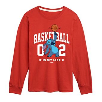 Disney's Lilo & Stitch Boys 8-20 Basketball Is My Life Long Sleeve Graphic Tee