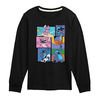 Disney's Lilo & Stitch Boys 8-20 Sports Grid Long Sleeve Graphic Tee