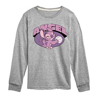 Disney's Lilo & Stitch Boys 8-20 Varsity Angel Long Sleeve Graphic Tee