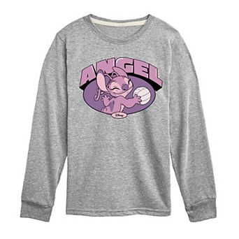 Disney's Lilo & Stitch Boys 8-20 Varsity Angel Long Sleeve Graphic Tee