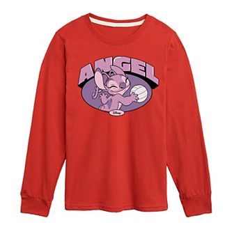 Disney's Lilo & Stitch Boys 8-20 Varsity Angel Long Sleeve Graphic Tee