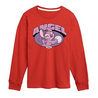 Disney's Lilo & Stitch Boys 8-20 Varsity Angel Long Sleeve Graphic Tee