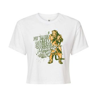 Juniors' Wizard of Oz Cowardly Lion Put 'Em Up Cropped Tee