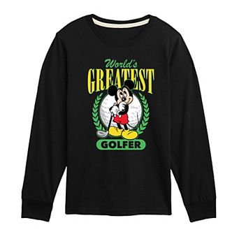 Disney's Mickey Mouse Boys 8-20 Greatest Golfer Long Sleeve Graphic Tee