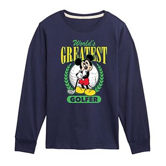 Disney's Mickey Mouse Boys 8-20 Greatest Golfer Long Sleeve Graphic Tee