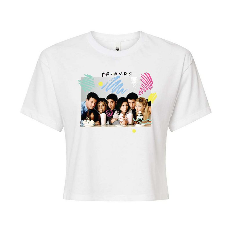 Juniors' Friends Milkshakes Cropped Tee, Girl's, Size: Large, White