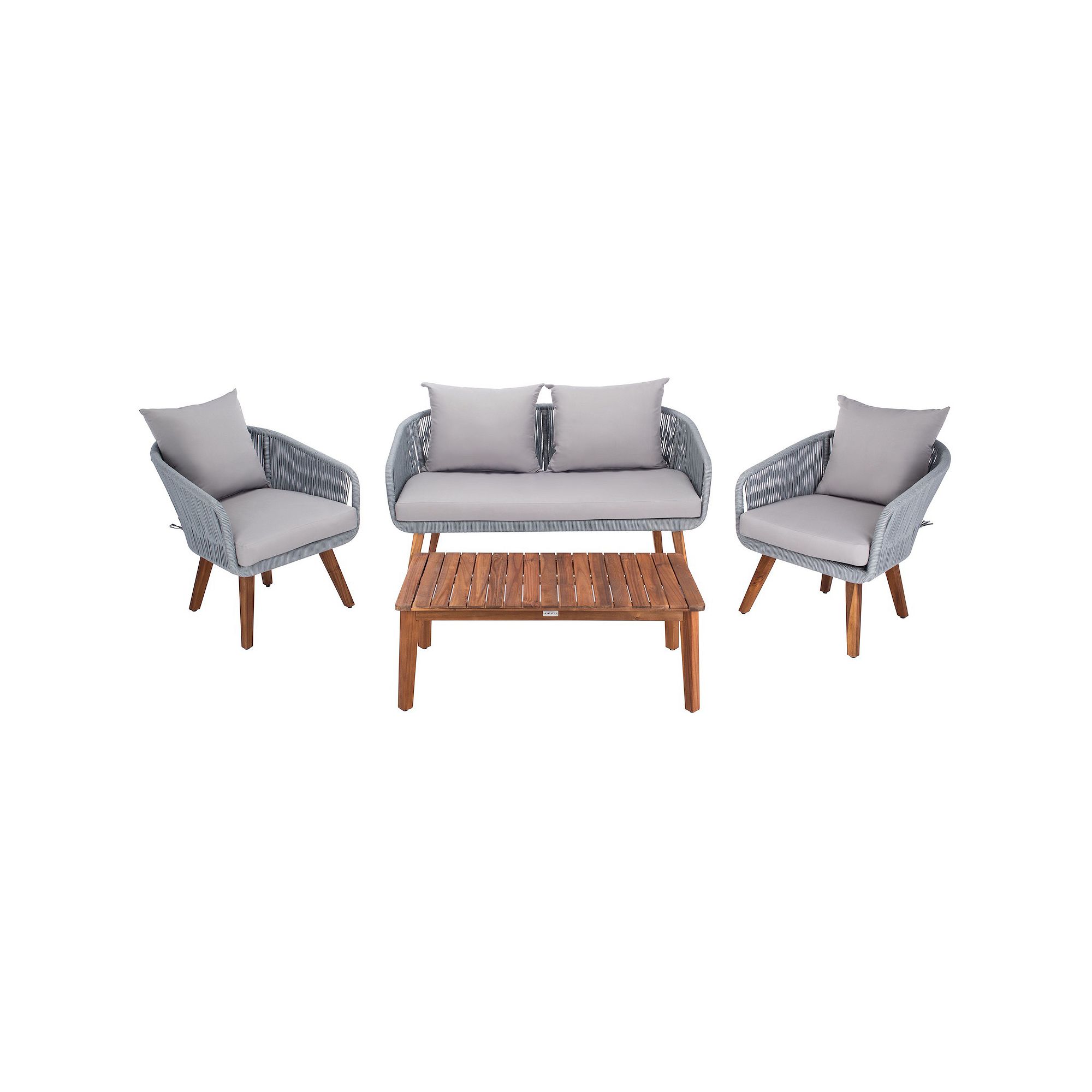 Safavieh Prester Patio Loveseat, Coffee Table & Chairs 4-piece Outdoor Livi