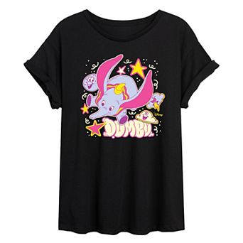 Disney's Dumbo Juniors' Retro Stickers Oversized Tee