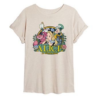 Disney's Alice In Wonderland Juniors' Poster Oversized Tee