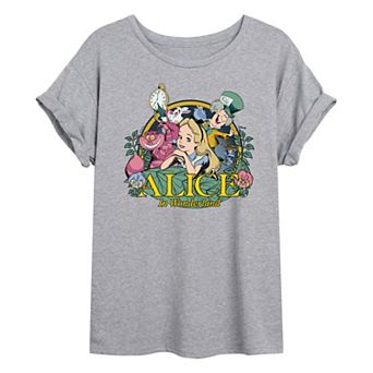Disney's Alice In Wonderland Juniors' Poster Oversized Tee
