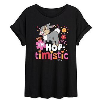 Disney's Bambi Thumper Juniors' I'm Hop-timistic Oversized Tee