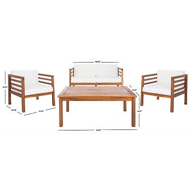 Dimensions of the four-piece outdoor set with chairs and sofa