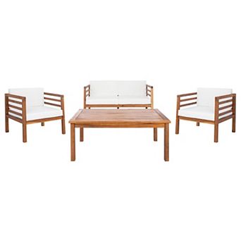 Safavieh Kinnell Patio Loveseat, Coffee Table & Chairs 4 pc Outdoor Living Set
