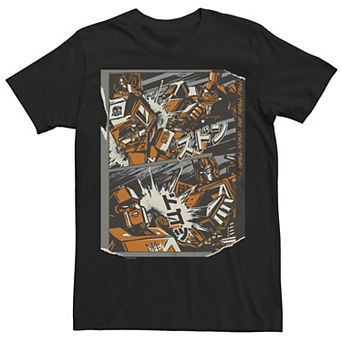 Men's Transformers Optimus Vs Megatron Fight Graphic Tee