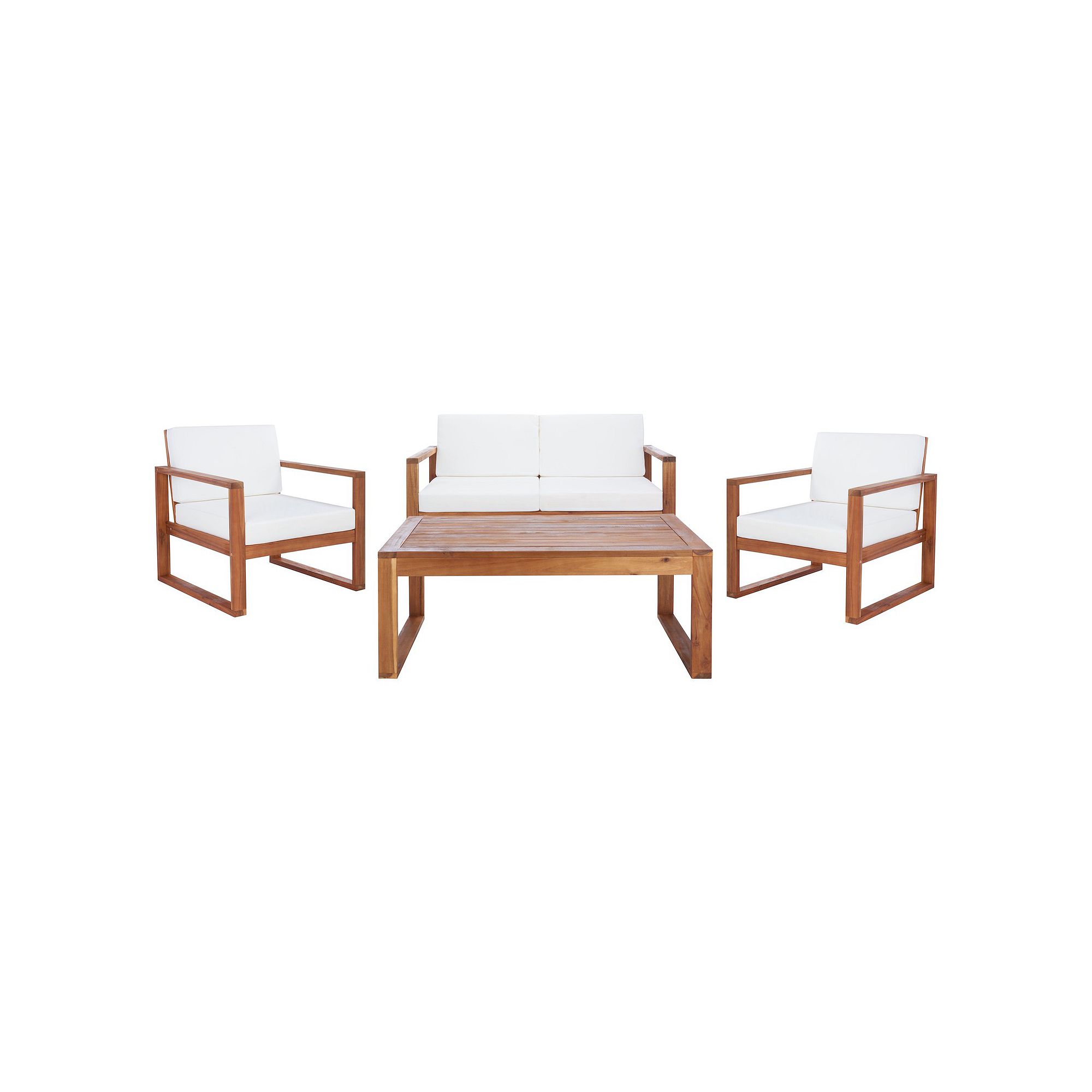 Safavieh Emiko Patio Loveseat, Coffee Table & Chairs 4-piece Outdoor Living