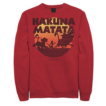 Men's The Lion King Hakuna Matata Sunset Walk Badge Fleece
