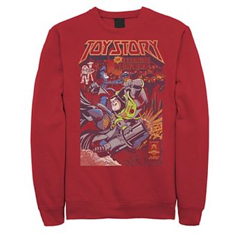 Men's Toy Story Woody & Buzz Battle Comic Book Cover Fleece