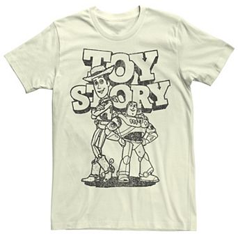Men's Toy Story Woody And Buzz Outline Graphic Tee
