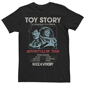 Men's Toy Story Buzz And Woody Interstellar Tour Ad Graphic Tee