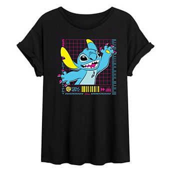 Disney's Lilo & Stitch Juniors' Neon Oversized Tee