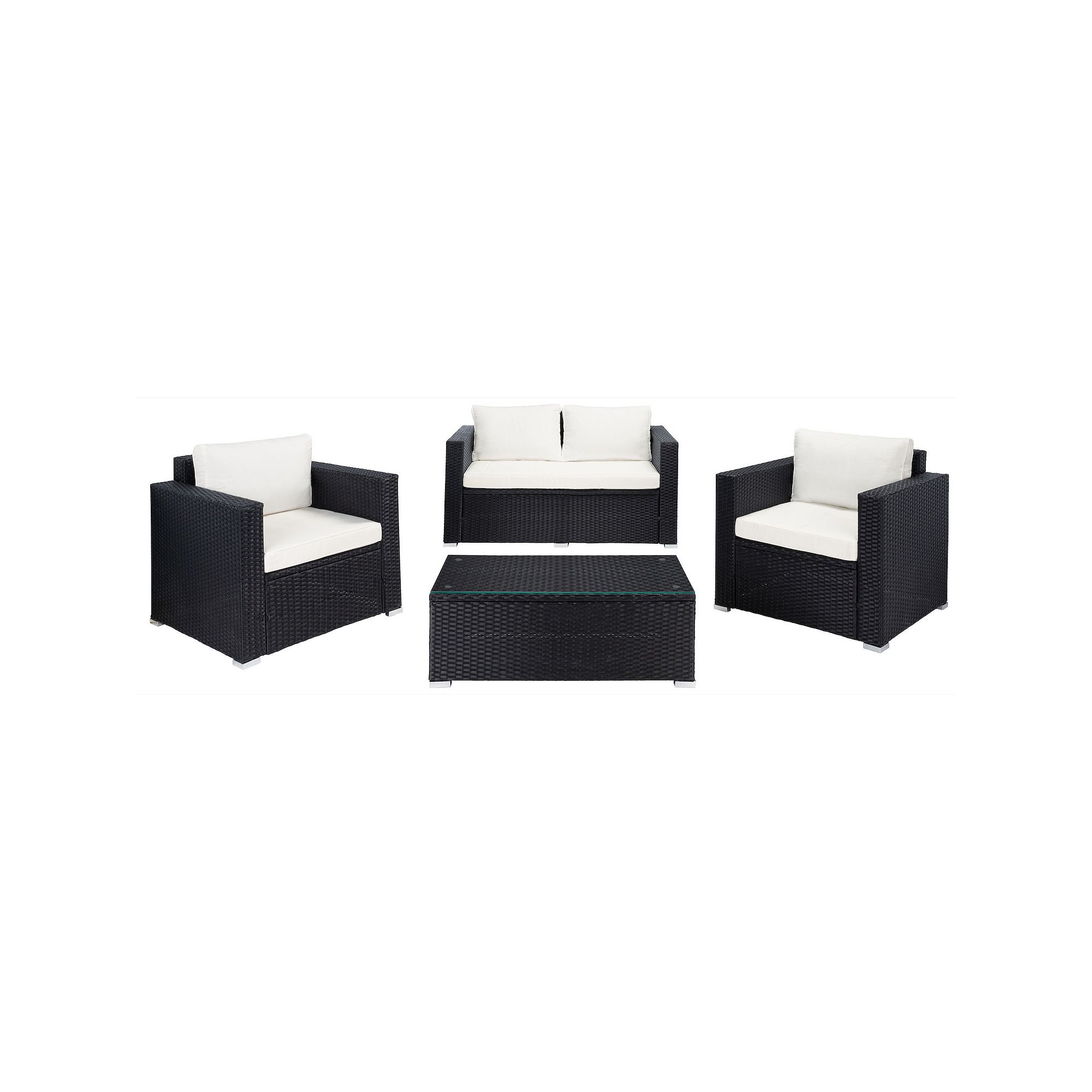 Safavieh Machie Patio Loveseat, Coffee Table & Chairs 4-piece Outdoor Livin