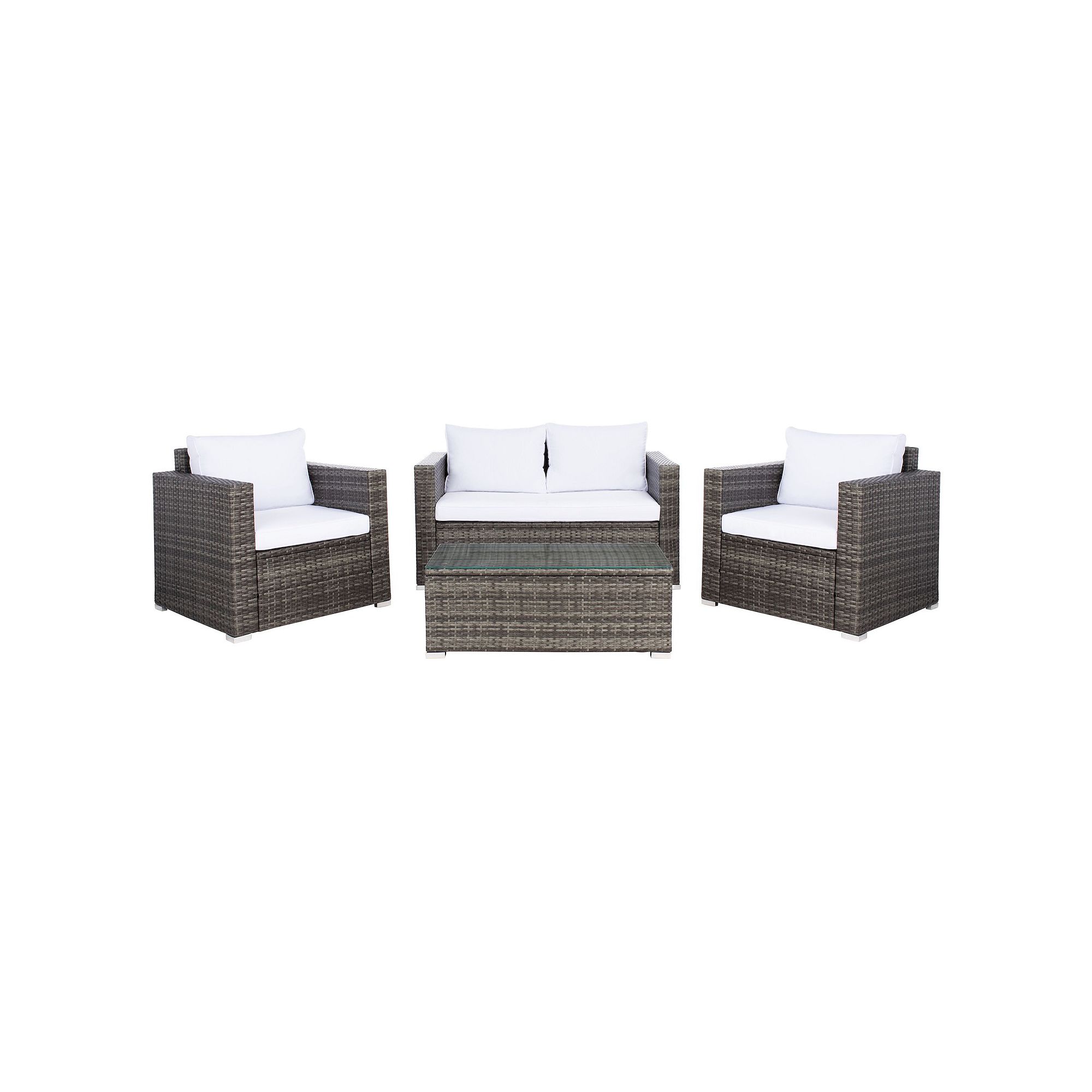 Safavieh Machie Patio Loveseat, Coffee Table & Chairs 4-piece Outdoor Livin