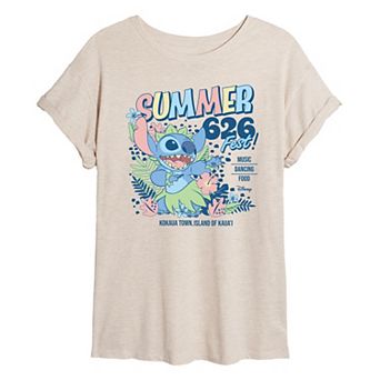 Disney's Lilo & Stitch Juniors' Summer 626 Fest Oversized Tee
