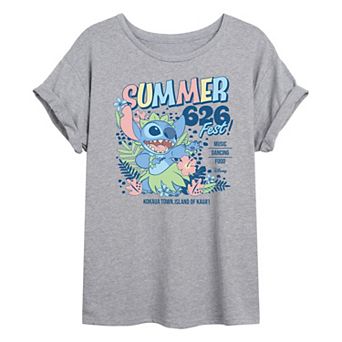 Disney's Lilo & Stitch Juniors' Summer 626 Fest Oversized Tee