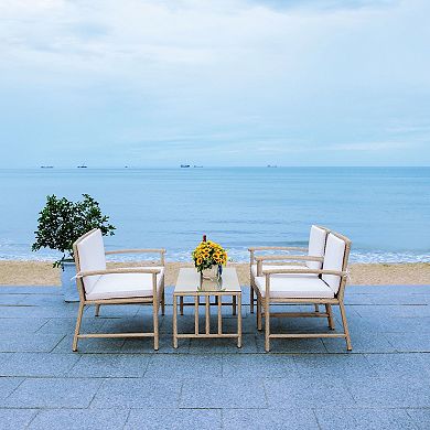 Safavieh Krissy Patio Loveseat, Coffee Table & Chairs 4-piece Outdoor Living Set
