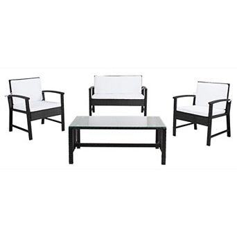 Safavieh Krissy Patio Loveseat, Coffee Table & Chairs 4 pc Outdoor Living Set