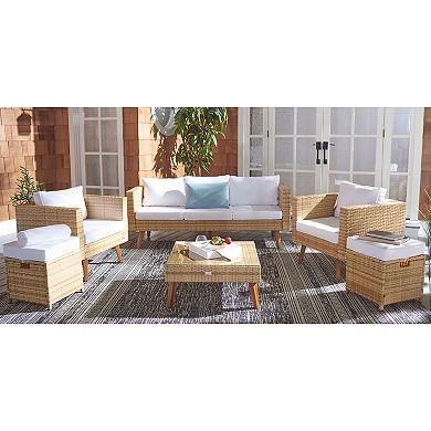 Safavieh Presla Patio Loveseat, Coffee Table, Chairs & Stools 6-piece Outdoor Living Set
