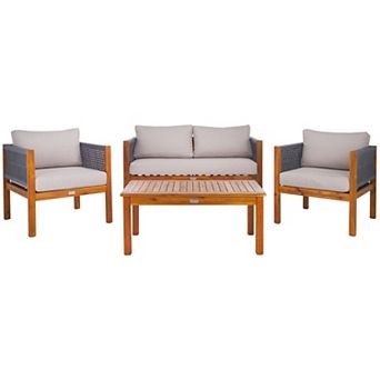 Safavieh Wilson Patio Loveseat, Coffee Table & Chairs 4 pc Outdoor Living Set