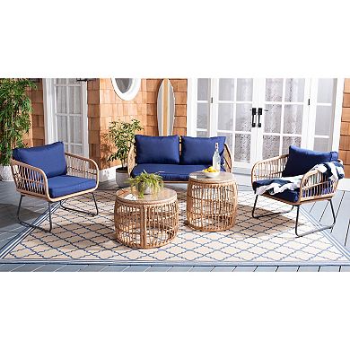 Safavieh Venta Patio Loveseat, Coffee Table, Chairs & End Table 5-piece Outdoor Living Set